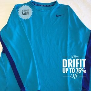 NIKE DRI-FIT LONG SLEEVE BLUE XL A86